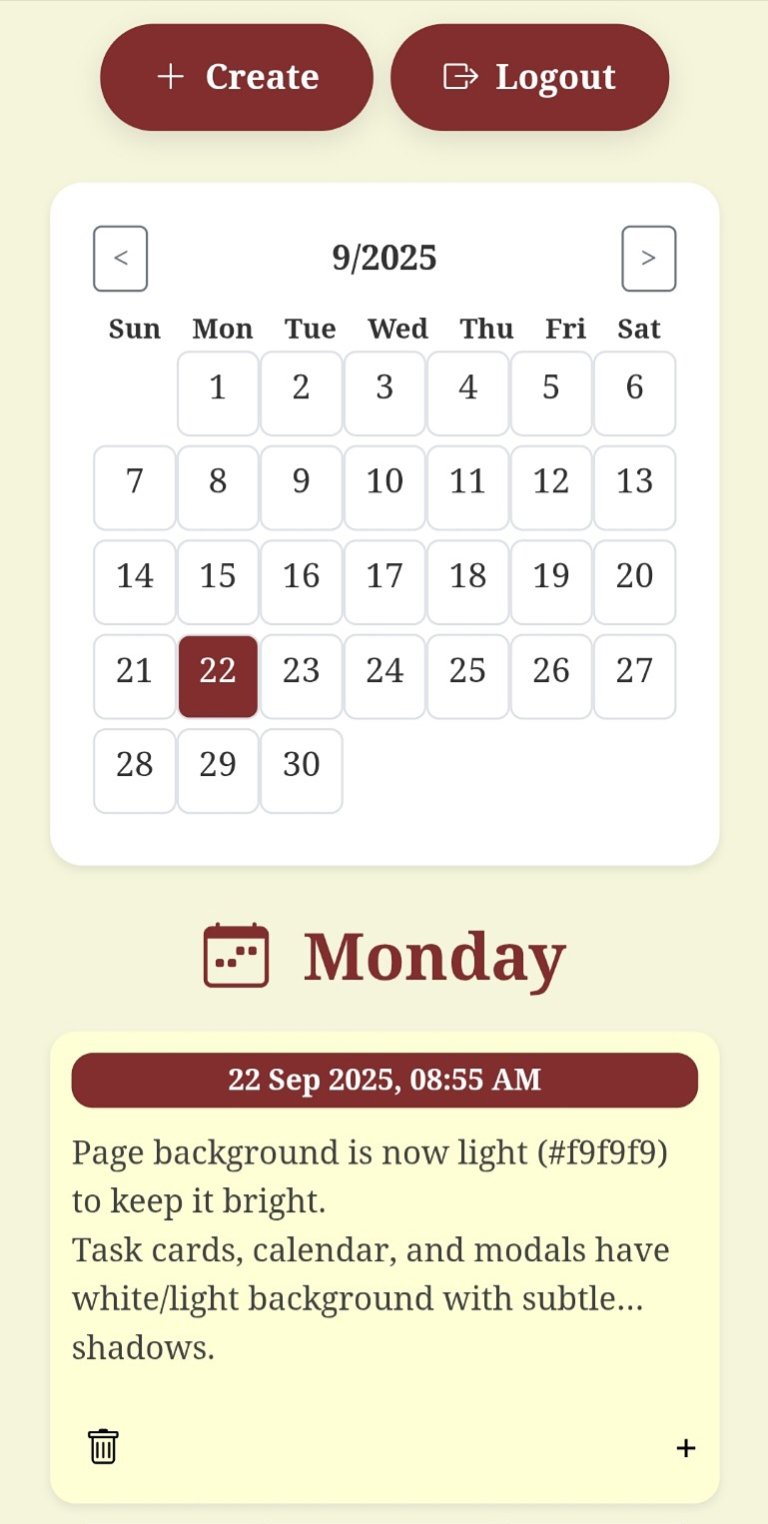 ManageMe Task Manager Screenshot Mobile